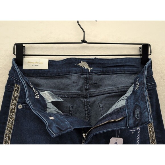 Tommy Bahama High Rise Ankle Tema Indigo Sparkle Denim Seacoast Wash Size 4 NWT - Picture 12 of 16